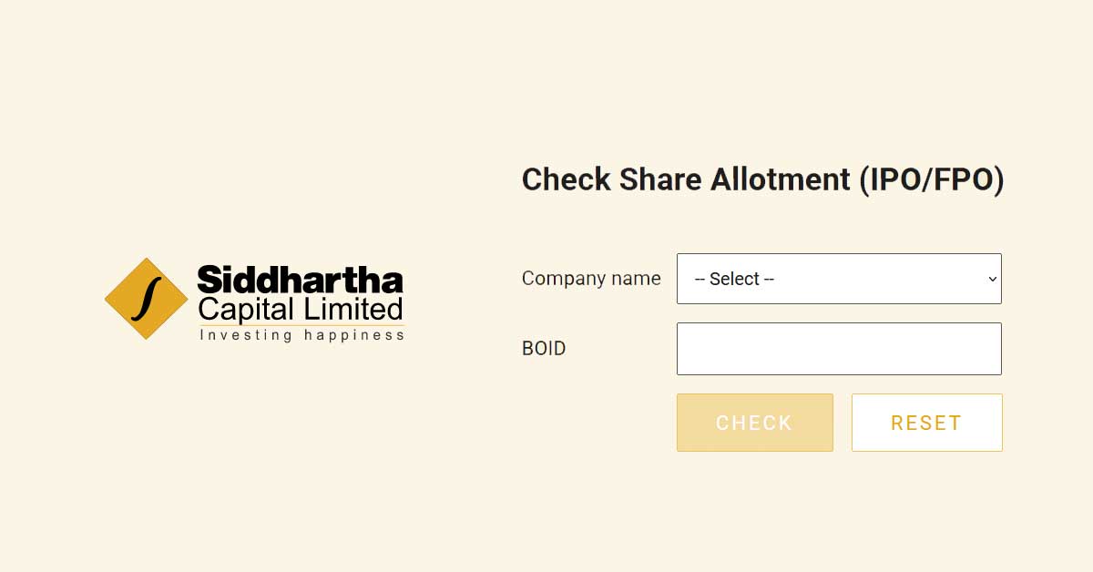 Siddhartha Capital IPO Result Page | Check Share Allotment (IPO/FPO)